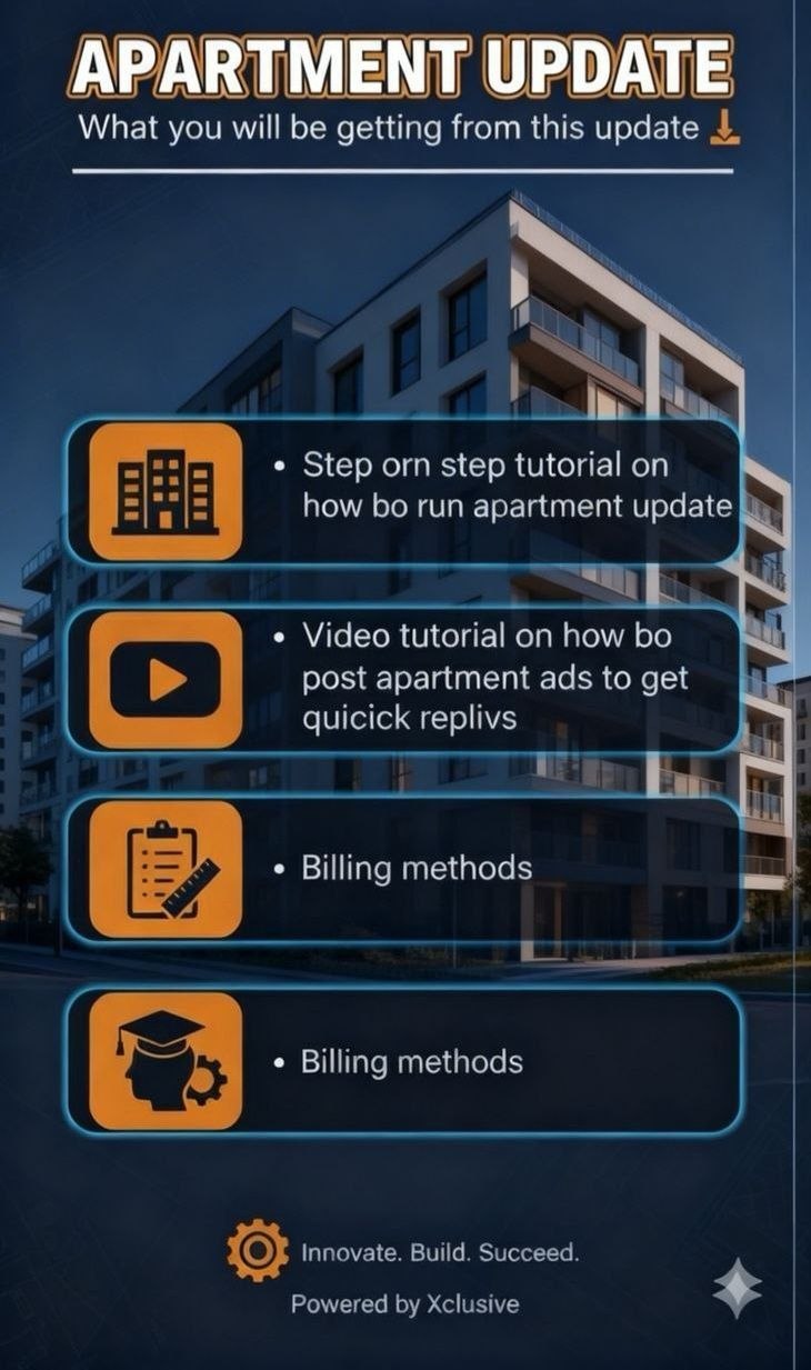 APARTMENT UPDATE/ ADS